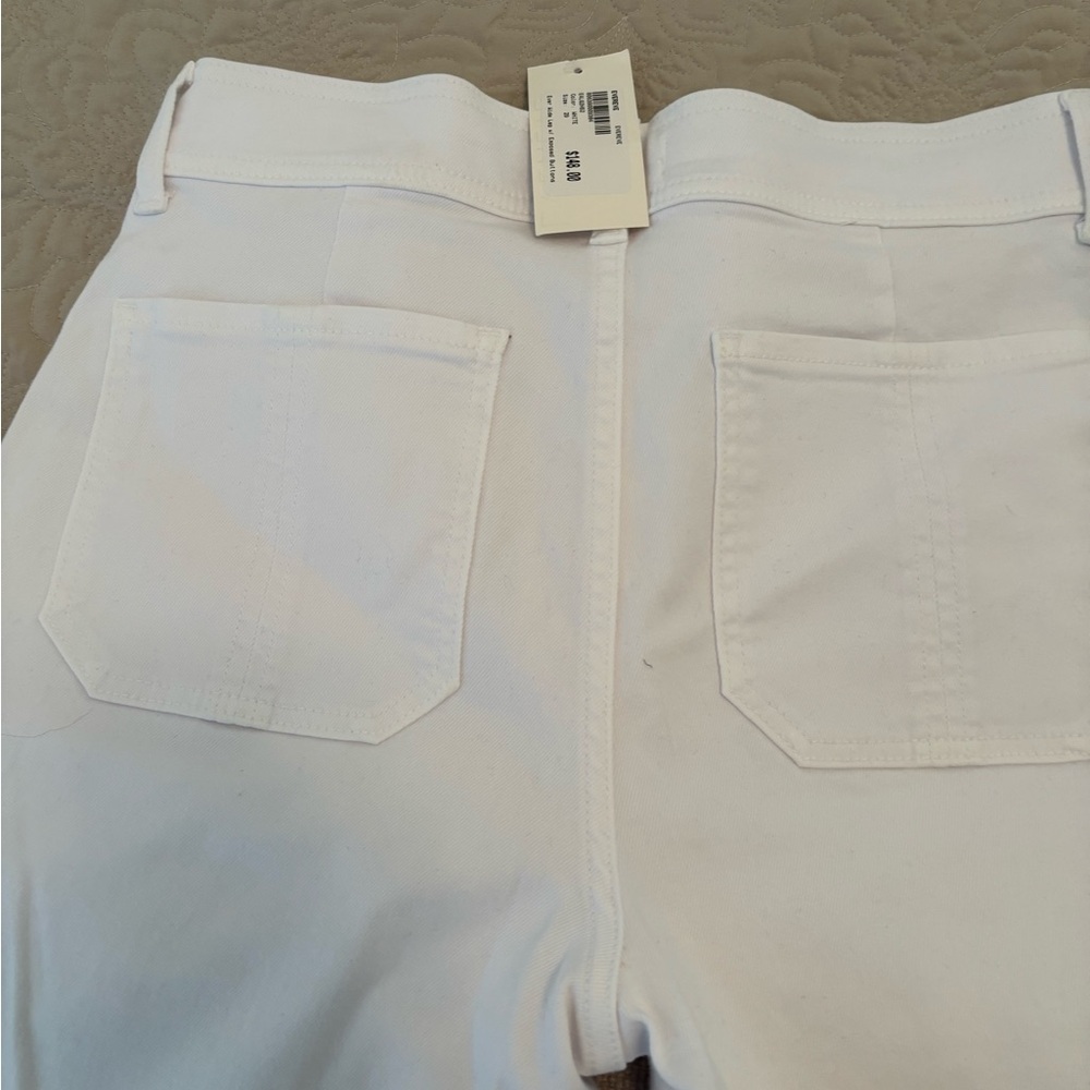 White Button-Fly Pants - Picture 5 of 6